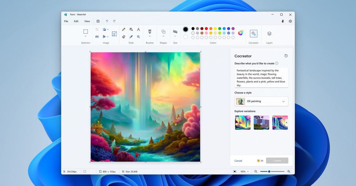 Microsoft Is Testing A Dall E Powered Text To Image Creator In Paint