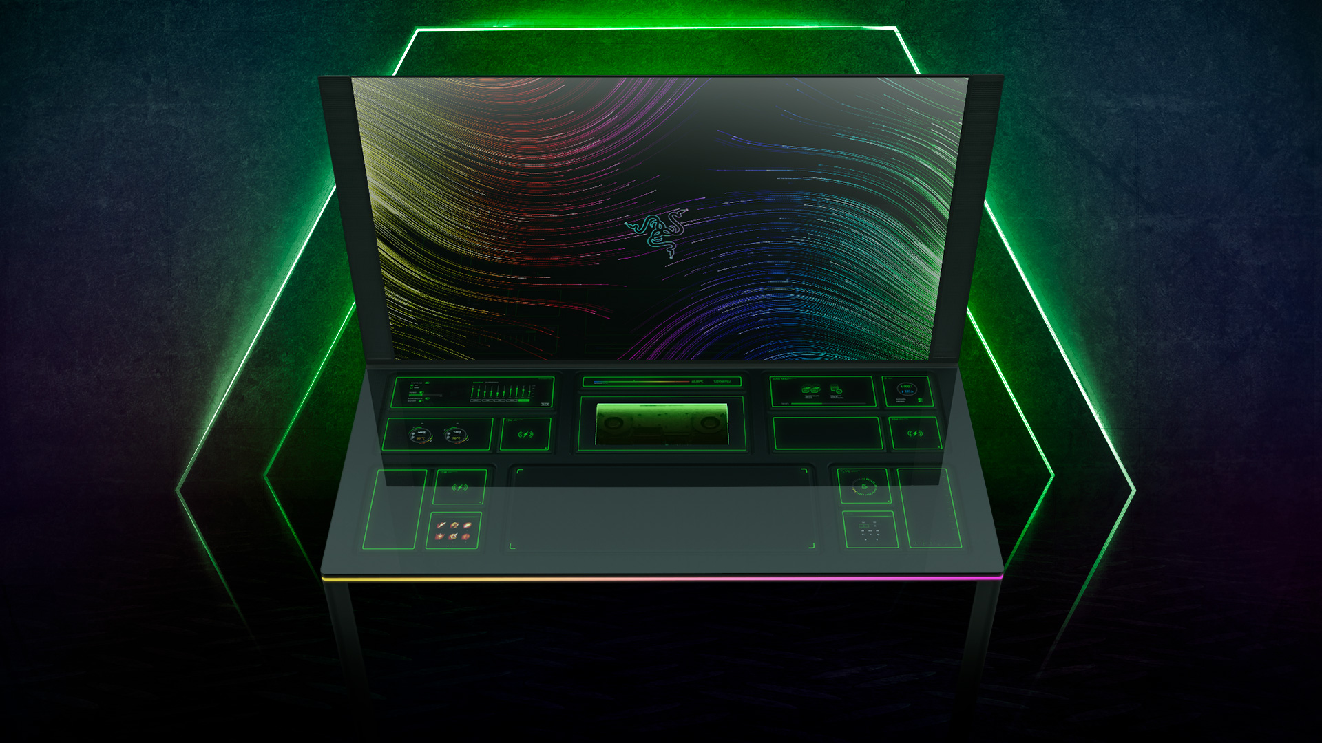 razer-shows-off-gaming-desk-with-modular-components,-haptic-feedback-chair