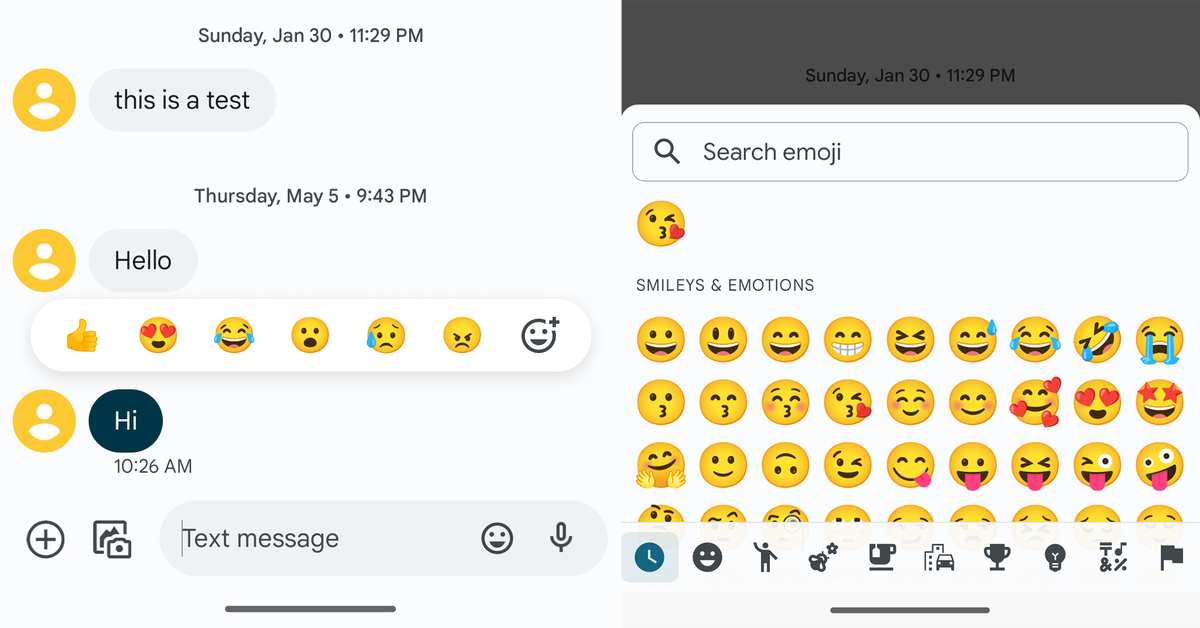 google-messages-has-started-letting-some-users-react-with-any-emoji