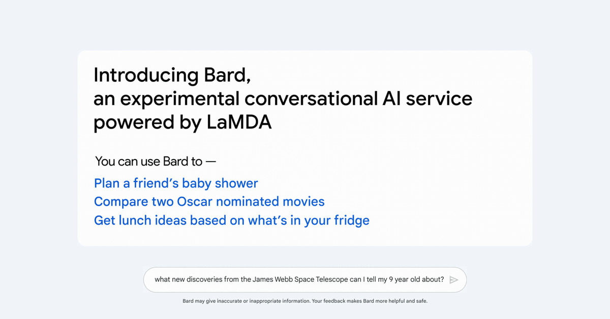 google-announces-chatgpt-rival-bard,-with-wider-availability-in-‘coming-weeks’