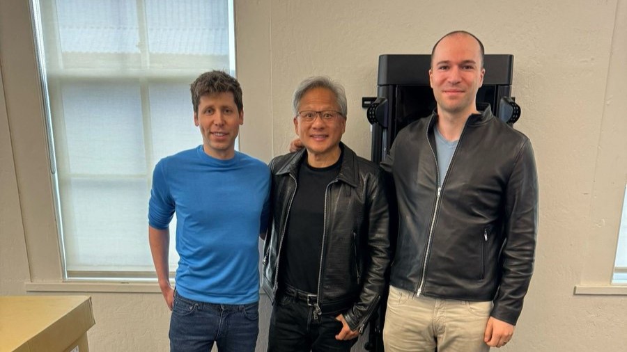 nvidia-ceo-hand-delivers-world’s-fastest-ai-system-to-openai,-again-—-first-dgx-h200-given-to-sam-altman-and-greg-brockman