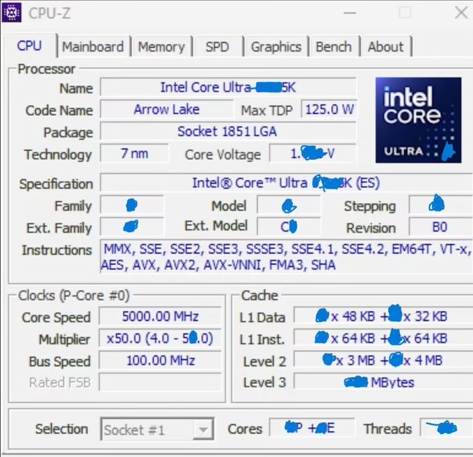 core-ultra-k-prototype-appears-on-cpu-z,-uses-intel-4-process-node-and-hits-5-ghz,-lacks-avx-512-support