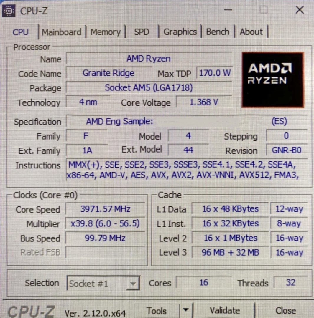 ryzen-9-9950x3d-purportedly-surfaces-with-5.65-ghz-boost-clocks-—-leaked-specs-inlcude-96mb-3d-v-cache-on-a-single-ccd-and-170w-tdp